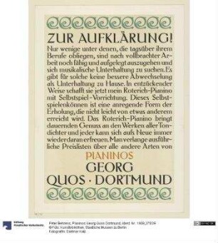 Pianinos Georg Quos Dortmund