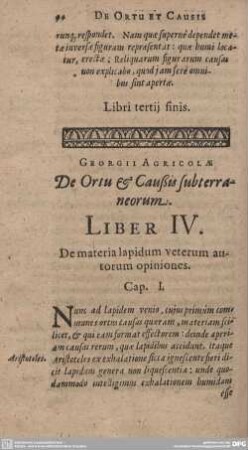De Ortu & Caußis subterraneorum. Liber IV.
