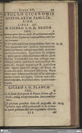 Liber XV. M. Cicero S. D. D. Bruto IMP.