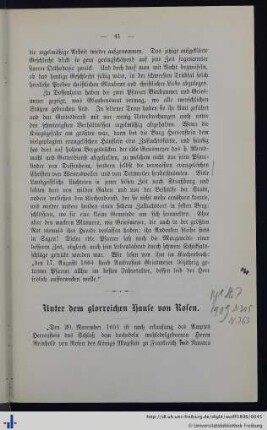 Unter dem glorreichen Hause von Rosen.