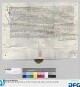 Albrecht von Rosenberg zu Poxsperg bestätigt Bürgermeister und Rat der Stadt Nürnberg den Empfang des auf sie fallenden Anteiles an den 39.000 Gulden, welche ihm die Stände des gewesenen elfjährigen Schwäbischen Bundes gemäß Schiedspruches König Ferdinands vom 14. Juni 1555 innerhalb drei Monaten zu zahlen haben. - Siegler (und Unterfertigter): der Aussteller.