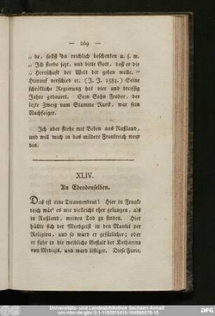XLIV. An Ebendenselben.