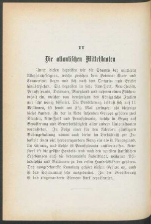 II. Die atlantischen Mittelstaaten