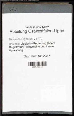 Die Kontribution sp. Grundsteuer aus dem Amt Varenholz