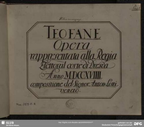 La Teofane. Excerpts - Mus.2159-F-8
