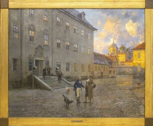 Goethe und Carl August auf dem Hof des Jenaer Schlosses (1. Entwurf)