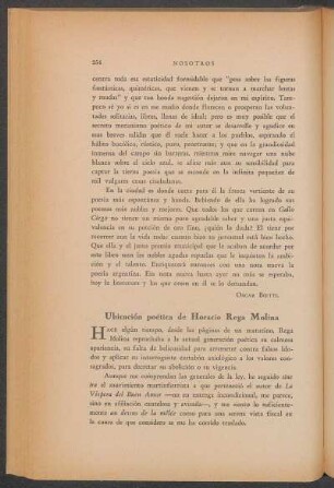 Ubicación poética de Horacio Rega Molina
