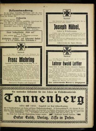 Nachruf : [Lehrer Ewald Leffler]