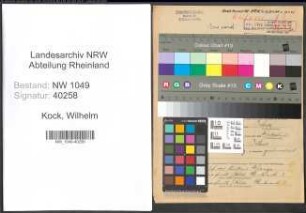 Entnazifizierung Wilhelm Kock , geb. 26.06.1894 (Kaufmaennischer Angestellter)