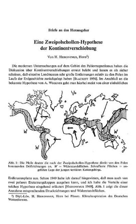 Eine Zweipolschollen-Hypothese der Kontinentverschiebung