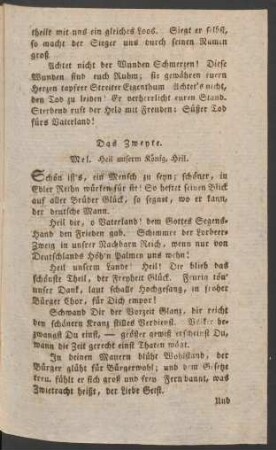 Das Zweyte. Mel. Heil unserm König, Heil.