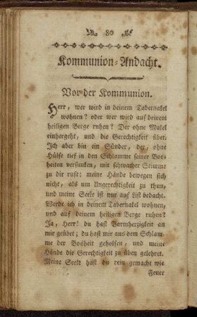Kommunion-Andacht.