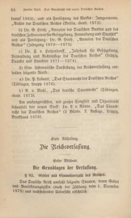 Erste Abtheilung. Die Reichsverfassung
