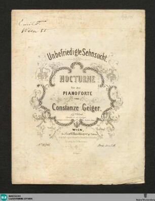 Unbefriedigte Sehnsucht : Nocturne für das Pianoforte; 27tes Werk