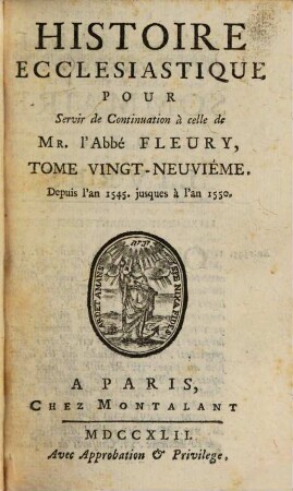 Histoire Ecclesiastique, 29. Depuis l'an 1545. jusques à l'an 1550.