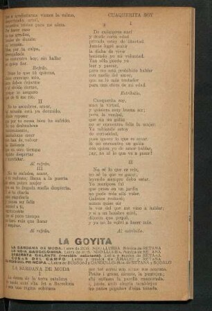 Cuaquerita soy : Letra de Retana , música de Rafael Gómez