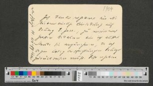 Briefkarte an Werner von Melle