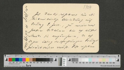 Briefkarte an Werner von Melle