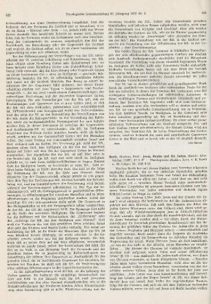 424-425 [Rezension] Barth, Markus, Jesus, Paulus und die Juden