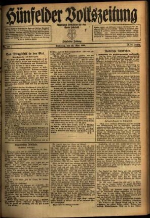 Ausgabe vom Samstag, den 22. Mai 1920.