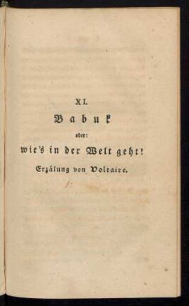 Babuk oder: wie's in der Welt geht!