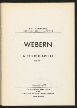 Streichquartett : op. 28