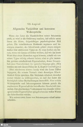 VII. Kapitel. Allgemeine Variabilität und konstante Widersprüche