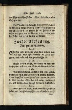 Zweyte Abtheilung: Von ganzen Woertern
