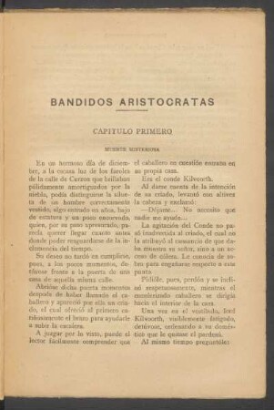 Capítulo primero - Muerte misteriosa