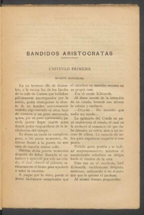 Capítulo primero - Muerte misteriosa