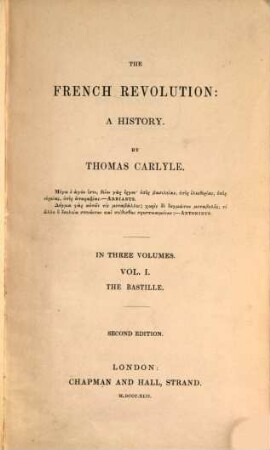 The French Revolution : a history. 1, The bastille