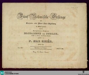 Fünf böhmische Gesänge : mit Guitarre- oder Piano-Forte-Begleitung; opus 21