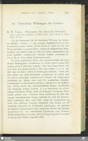 16. Chemische Wirkungen des Lichtes