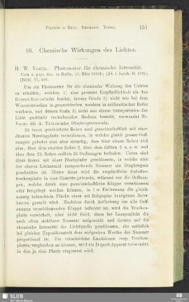 16. Chemische Wirkungen des Lichtes