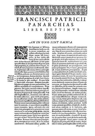 Liber Septimvs. An In Uno Sint Omnia