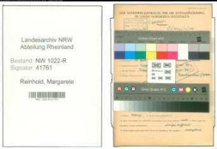 Entnazifizierung Margarete Reinhold , geb. 24.04.1922 ()