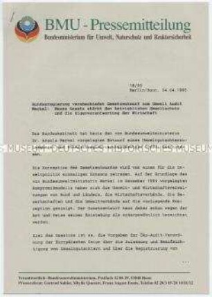 Pressemitteilung des BMU zur UN-Klimakonferenz 1995