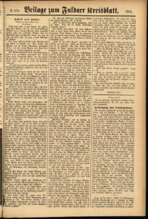 Zweite Ausgabe vom Samstag, den 01. September 1894.