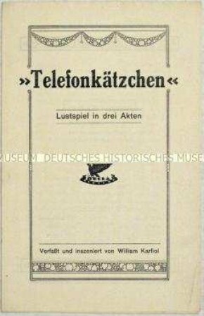 Filmprogramm zu dem deutschen Spielfilm "Telefonkätzchen"