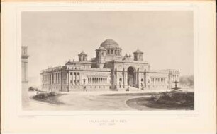 Reichstag, Berlin Zweiter Wettbewerb: Perspektivische Ansicht vom Königsplatz (aus: Sammelmappe hervorragender Konkurrenzentwürfe H. 6, hrsg.v. K.E.O. Fritsch, 1883)