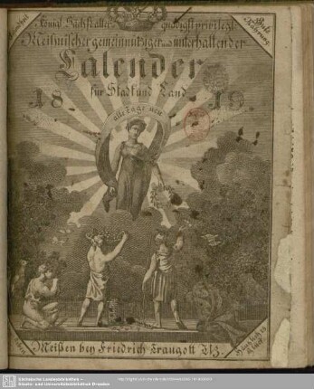1819: Königl.-Sächs. allergnäd. privilegirter Meißnischer gemeinnütziger und unterhaltender Calender für Stadt und Land