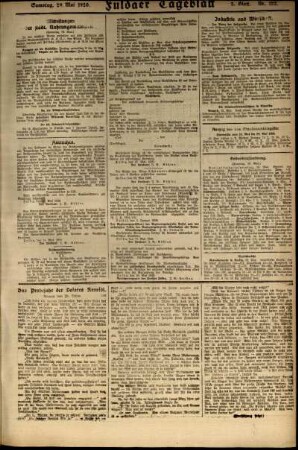 Zweite Ausgabe vom Samstag, den 29. Mai 1920.