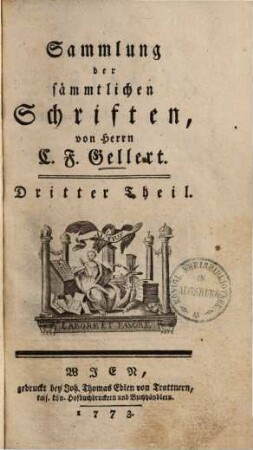 Sammlung der sämmtlichen Schriften, 3. Lustspiele