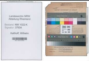 Entnazifizierung Wilhelm Kalthoff , geb. 05.01.1908 (Bahnbeamter)