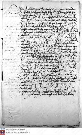 Vertrag zwischen Friedrich Wambold und seinem Vetter Reinhard Casimir. Das Erbteil des verstorbenen Johann Casimir Wambold erhält Friedrich allein...