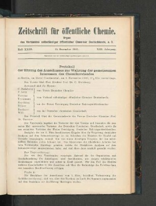 Heft XXIII. 15. Dezember 1907.