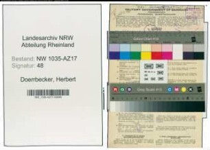 Entnazifizierung Herbert Doerrbecker , geb. 04.07.1910 (Bergmann)