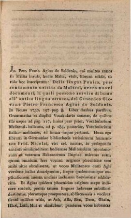Phoeniciae linguae vestigia in Melitensi : Specimen I.