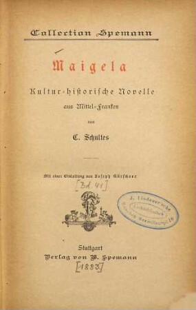 Maigela : kultur-historische Novelle aus Mittel-Franken