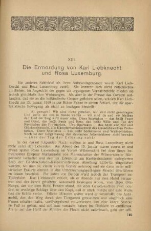 XIII. Die Ermordung von Karl Liebknecht und Rosa Luxemburg